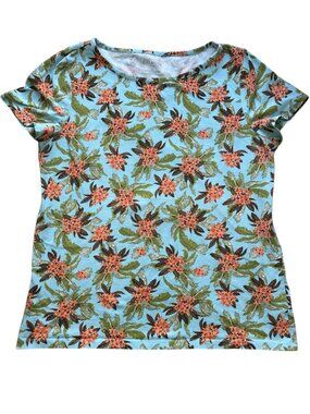 Talbot's Tropical Cotton/Spandex Tee Size Large